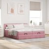 moldura de cama otomana vidaXL com colch&atilde;o rosa 200x200cm Veludo
