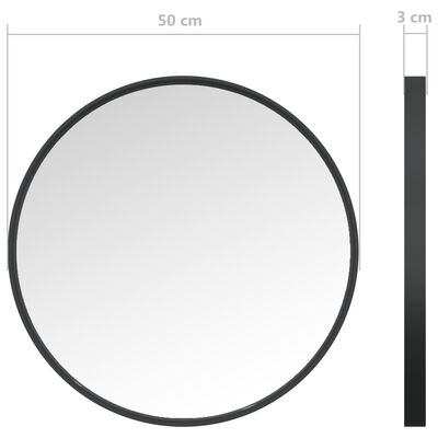 vidaXL Espelho de parede 50 cm preto