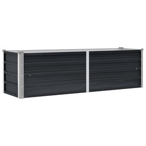 vidaXL Canteiro elevado jardim a&ccedil;o galvanizado 160x40x45 cm antracite