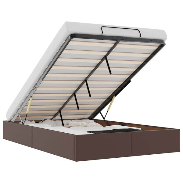 vidaXL Estrutura de cama otomana sem colch&atilde;o 120x200 cm castanho