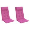 vidaXL Almofad&otilde;es p/ cadeira encosto alto 2 pcs tecido oxford rosa