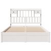 vidaXL Cama com estante sem colch&atilde;o 140x190 cm pinho maci&ccedil;o branco