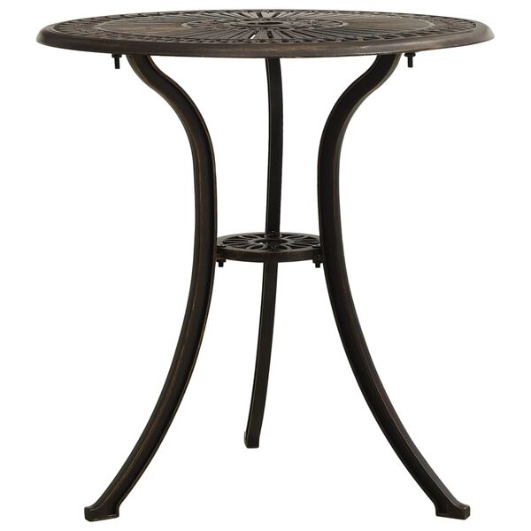 vidaXL Mesa de jardim 62x62x65 cm alumínio fundido bronze
