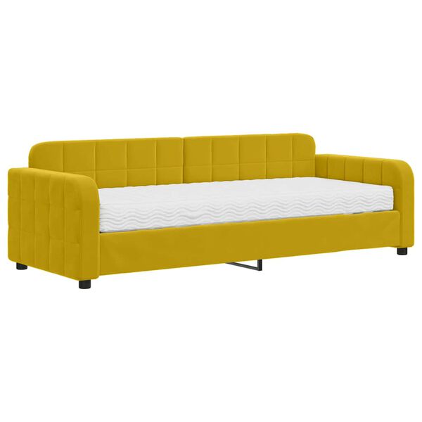 vidaXL Sof&aacute;-cama com colch&atilde;o 80x200 cm veludo amarelo