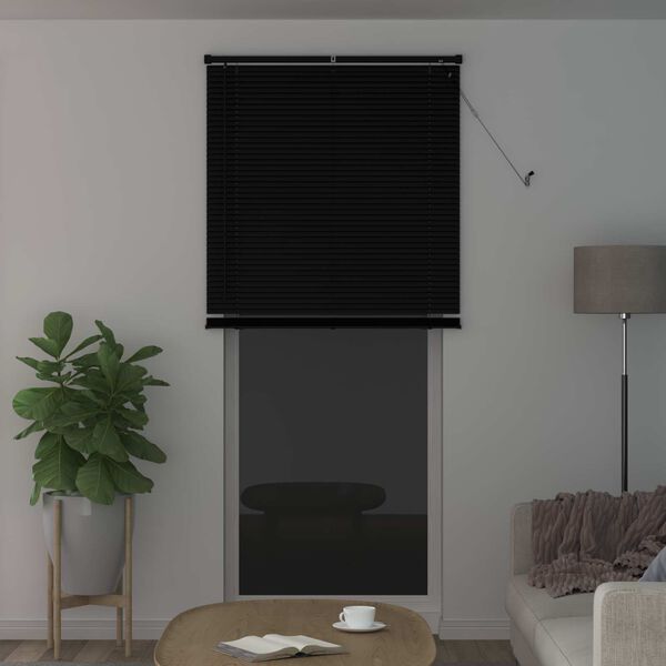 vidaXL Cortina Veneziana Preto 213 x 80 cm PVC