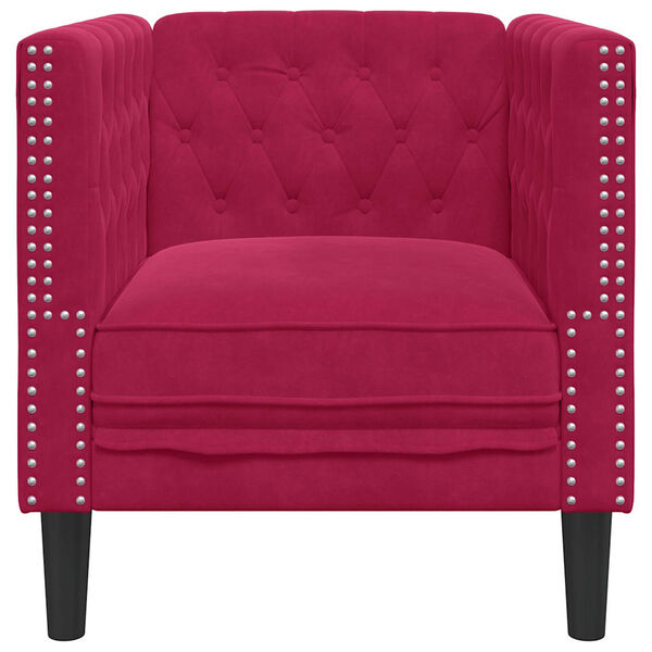vidaXL Sof&aacute; chesterfield veludo vermelho tinto
