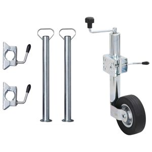 vidaXL Roda macaco reboque 2 tubos suporte/3 bra&ccedil;adeiras divis&atilde;o 60 mm