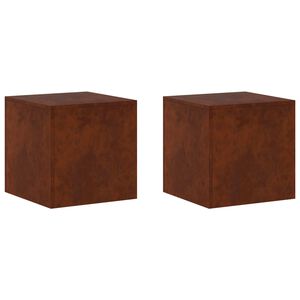 vidaXL Suporte para Plantas 2 pcs Ferro Enferrujado 40 x 40 x 40 cm