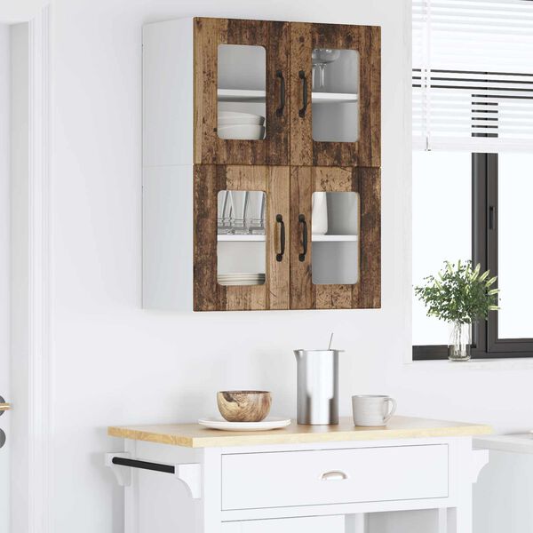 vidaXL Arm&aacute;rio de Cozinha 2 pcs Madeira antiga 60 x 31 x 40 cm