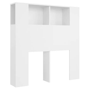 vidaXL Cabeceira de cama branca 100x18,5x102,5 cm