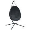 vidaXL Cadeira suspensa Egg com suporte em tecido antracite e a&ccedil;o