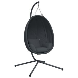 vidaXL Cadeira suspensa Egg com suporte em tecido antracite e a&ccedil;o