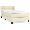 vidaXL Cama com molas/colch&atilde;o 80x200 cm couro artificial cor creme
