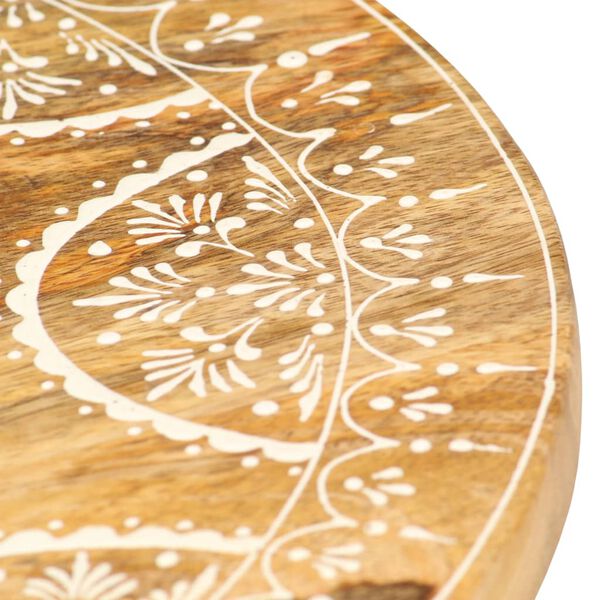 vidaXL Banco pintado &agrave; m&atilde;o 38x38x35 cm madeira de mangueira maci&ccedil;a