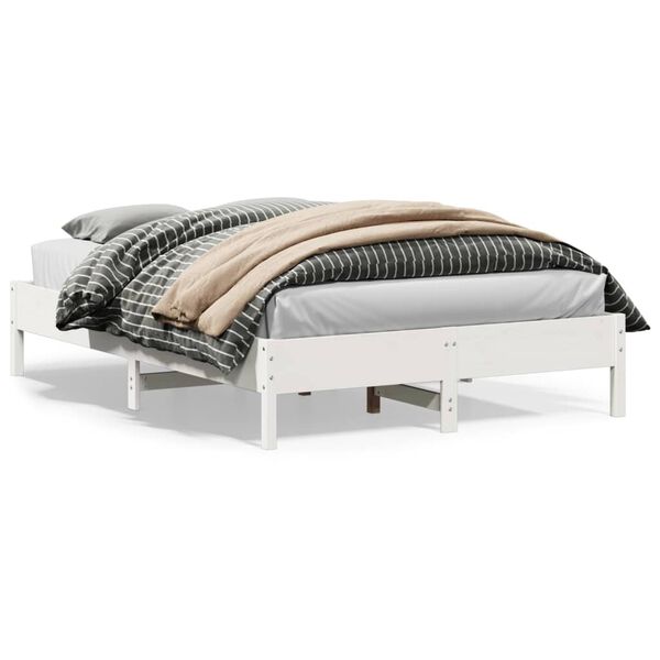 vidaXL Cama sem colchão 150x200 cm madeira de pinho maciça branco