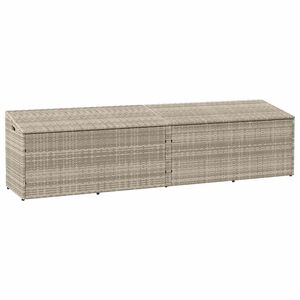 vidaXL Caixa de arruma&ccedil;&atilde;o p/ jardim 220x50x58 cm vime PE cinza-claro