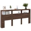 vidaXL Arm&aacute;rio cabeceira c/ luzes LED 220x17x102 cm carvalho castanho