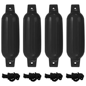 vidaXL Para-choques para barco 4 pcs &Oslash; 11x40 cm PVC preto