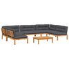 vidaXL 6 pcs conj. sof&aacute;s paletes p/ jardim c/ almofad&otilde;es ac&aacute;cia maci&ccedil;a