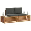 vidaXL Conjunto de Sof&aacute;s para Exterior 2 Pe&ccedil;a Natural e Antracite