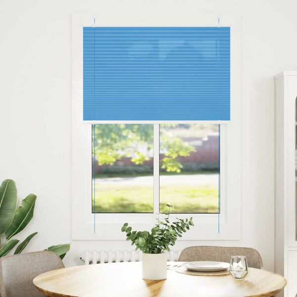 vidaXL Azul Plissada Cega 95x150 cm Largura Tecido 94,4 cm Poli&eacute;ster