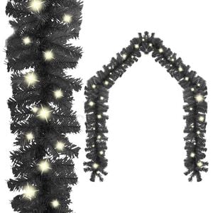 vidaXL Grinalda de Natal com luzes LED 10 m preto
