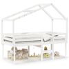 vidaXL Cama alta com telhado 80x200 cm pinho maci&ccedil;o branco