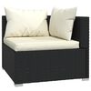vidaXL 12 pcs conjunto lounge de jardim c/ almofad&otilde;es vime PE preto