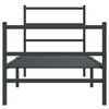 vidaXL Estrutura de cama com cabeceira e p&eacute;s 75x190 cm metal preto
