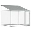 vidaXL Jaula para cão com telhado/portas 12x2x2m aço galvanizado cinza