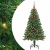vidaXL &Aacute;rvore de Natal Artificial Verde 120 cm PVC, A&ccedil;o e Pl&aacute;stico