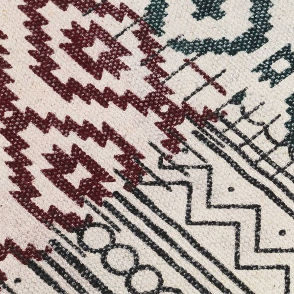 vidaXL Tapete Kilim tecido &agrave; m&atilde;o 120x180 cm algod&atilde;o padr&atilde;o multicor