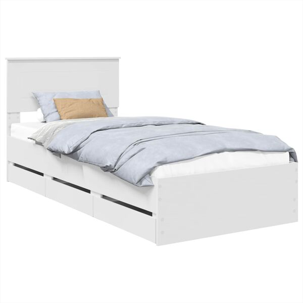 vidaXL Estrutura da Cama Branco 100 x 200 cm Madeira de Engenharia