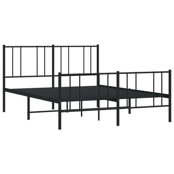 vidaXL Estrutura de cama sem colch&atilde;o com p&eacute;s 160x200 cm preto