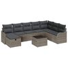 vidaXL Conjunto de Sof&aacute; de Jardim 9 unid. Cinzeto vime PE