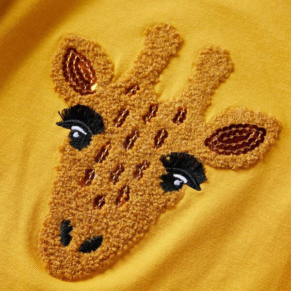 T-shirt de manga comprida para crian&ccedil;a ocre-escuro 92