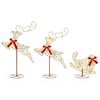 vidaXL Rena de Natal com tren&oacute; 3 unid. 72 LED Branco quente