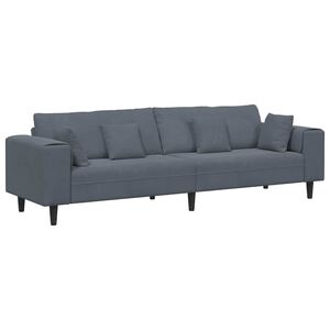 vidaXL Sof&aacute; com almofada Cinza Escuro 250 x 77 x 76 cm Veludo