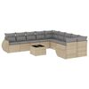 vidaXL 11 pcs conjunto sof&aacute;s de jardim c/ almofad&otilde;es vime PE bege