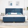 vidaXL Cama Box com colch&atilde;o com cabeceira Azul 200 x 200 cm tecido