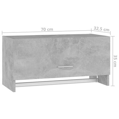 vidaXL Roupeiro 70x32,5x35 cm contraplacado cinzento-cimento