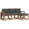 vidaXL Conjunto de Sof&aacute;s para Exterior 4 pcs Natural e Antracite