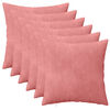vidaXL Almofada com travesseiro HEERLEN 6 unid. Rosa Veludo
