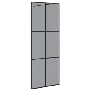 vidaXL Parede de Chuveiro Walk-in Preto 80 x 195 cm vidro temperado