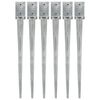 vidaXL Estacas de enterrar 6 pcs 9x9x90 cm a&ccedil;o galvanizado prateado