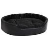 vidaXL Ninho p/ c&atilde;es 90x79x20 cm pel&uacute;cia/couro artificial preto