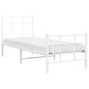 vidaXL Estrutura de cama com cabeceira e pés 80x200 cm metal branco