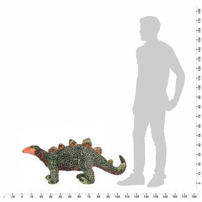 vidaXL Brinquedo de montar estegossauro peluche verde e laranja XXL