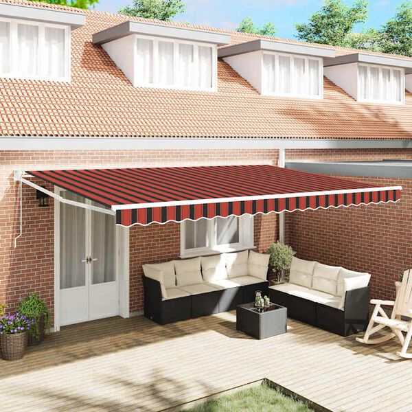 vidaXL Toldo Laranja e Marrom 500 x 300 x 165 cm Poli&eacute;ster e Metal