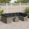 vidaXL Conjunto de Sof&aacute; de Jardim 10 pcs Cinzeto Rattan Sint&eacute;tico